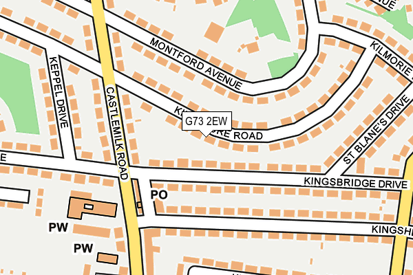 G73 2EW map - OS OpenMap – Local (Ordnance Survey) G73 2EW map - OS OpenMap – Local (Ordnance Survey)