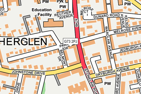 G73 2PJ map - OS OpenMap – Local (Ordnance Survey) G73 2PJ map - OS OpenMap – Local (Ordnance Survey)