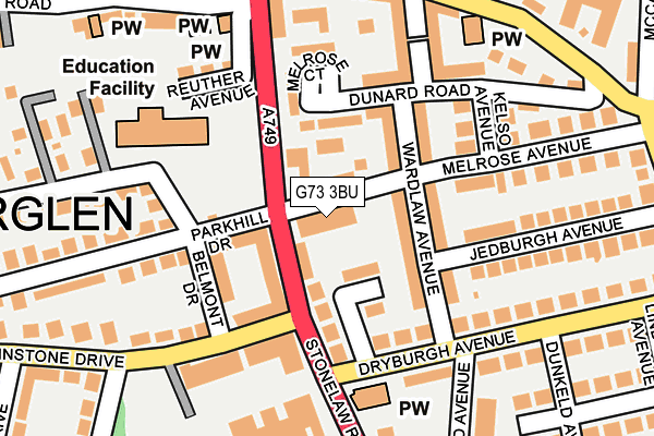 G73 3BU map - OS OpenMap – Local (Ordnance Survey) G73 3BU map - OS OpenMap – Local (Ordnance Survey)
