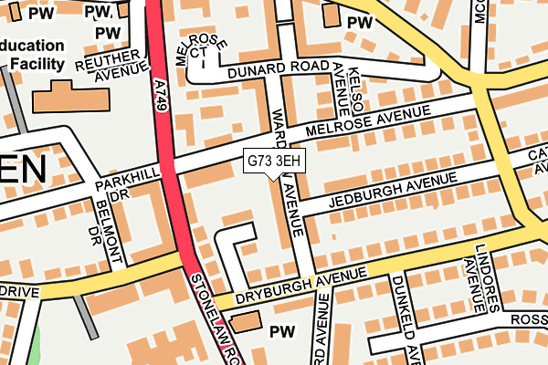 G73 3EH map - OS OpenMap – Local (Ordnance Survey) G73 3EH map - OS OpenMap – Local (Ordnance Survey)