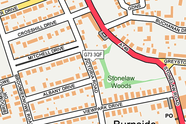G73 3QF map - OS OpenMap – Local (Ordnance Survey) G73 3QF map - OS OpenMap – Local (Ordnance Survey)