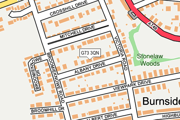 G73 3QN map - OS OpenMap – Local (Ordnance Survey) G73 3QN map - OS OpenMap – Local (Ordnance Survey)