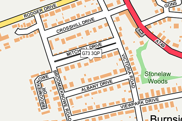 G73 3QP map - OS OpenMap – Local (Ordnance Survey) G73 3QP map - OS OpenMap – Local (Ordnance Survey)