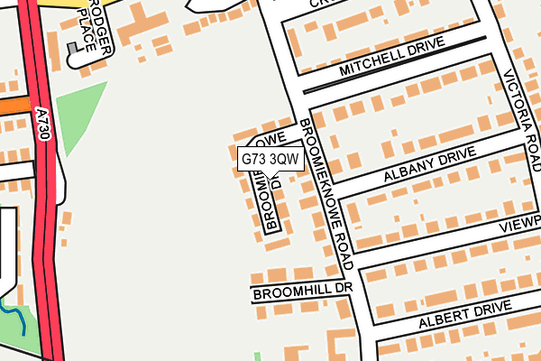 G73 3QW map - OS OpenMap – Local (Ordnance Survey) G73 3QW map - OS OpenMap – Local (Ordnance Survey)