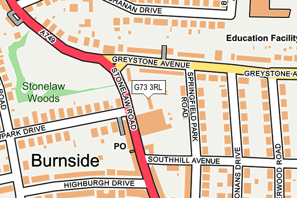 G73 3RL map - OS OpenMap – Local (Ordnance Survey) G73 3RL map - OS OpenMap – Local (Ordnance Survey)