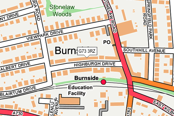 G73 3RZ map - OS OpenMap – Local (Ordnance Survey)
