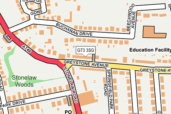 G73 3SG map - OS OpenMap – Local (Ordnance Survey) G73 3SG map - OS OpenMap – Local (Ordnance Survey)