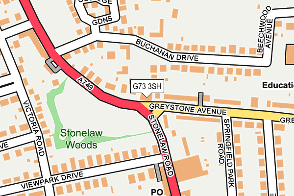 G73 3SH map - OS OpenMap – Local (Ordnance Survey) G73 3SH map - OS OpenMap – Local (Ordnance Survey)