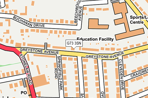 G73 3SN map - OS OpenMap – Local (Ordnance Survey) G73 3SN map - OS OpenMap – Local (Ordnance Survey)