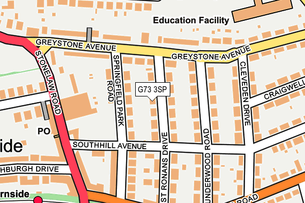 G73 3SP map - OS OpenMap – Local (Ordnance Survey) G73 3SP map - OS OpenMap – Local (Ordnance Survey)