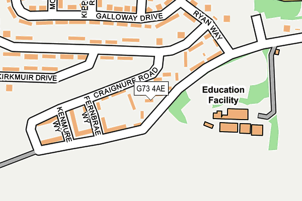 G73 4AE map - OS OpenMap – Local (Ordnance Survey) G73 4AE map - OS OpenMap – Local (Ordnance Survey)
