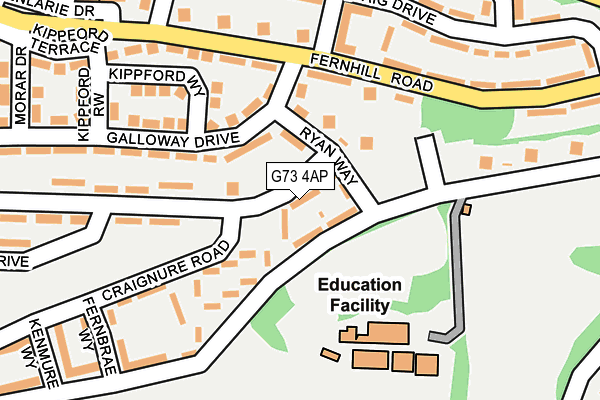 G73 4AP map - OS OpenMap – Local (Ordnance Survey) G73 4AP map - OS OpenMap – Local (Ordnance Survey)