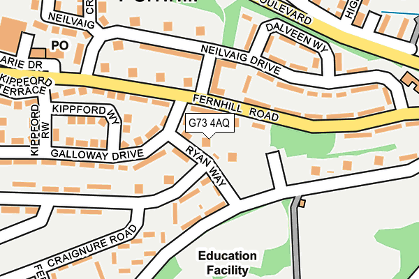 G73 4AQ map - OS OpenMap – Local (Ordnance Survey) G73 4AQ map - OS OpenMap – Local (Ordnance Survey)