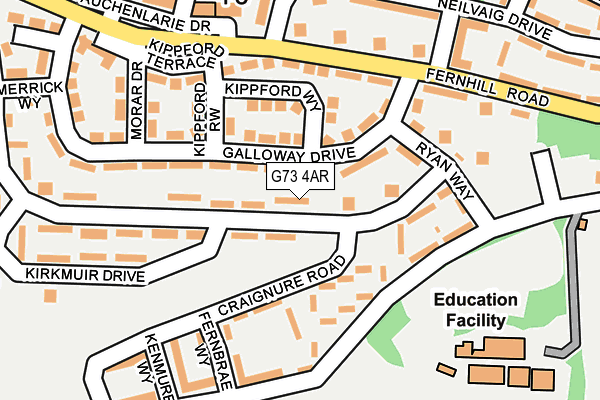 G73 4AR map - OS OpenMap – Local (Ordnance Survey) G73 4AR map - OS OpenMap – Local (Ordnance Survey)