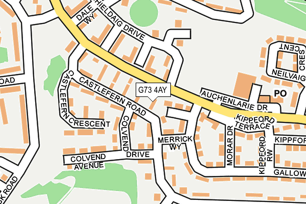 G73 4AY map - OS OpenMap – Local (Ordnance Survey) G73 4AY map - OS OpenMap – Local (Ordnance Survey)