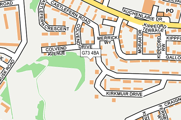 G73 4BA map - OS OpenMap – Local (Ordnance Survey) G73 4BA map - OS OpenMap – Local (Ordnance Survey)