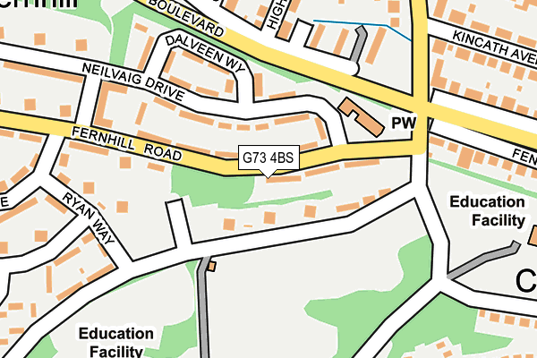 G73 4BS map - OS OpenMap – Local (Ordnance Survey) G73 4BS map - OS OpenMap – Local (Ordnance Survey)