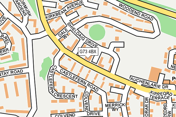 G73 4BX map - OS OpenMap – Local (Ordnance Survey) G73 4BX map - OS OpenMap – Local (Ordnance Survey)