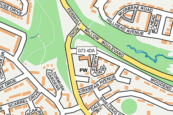 G73 4DA map - OS OpenMap – Local (Ordnance Survey)