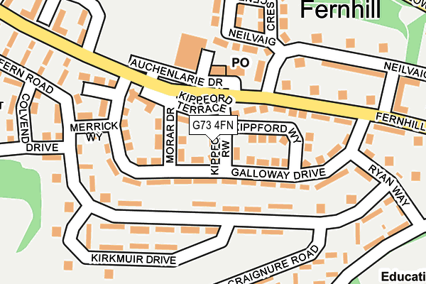G73 4FN map - OS OpenMap – Local (Ordnance Survey) G73 4FN map - OS OpenMap – Local (Ordnance Survey)