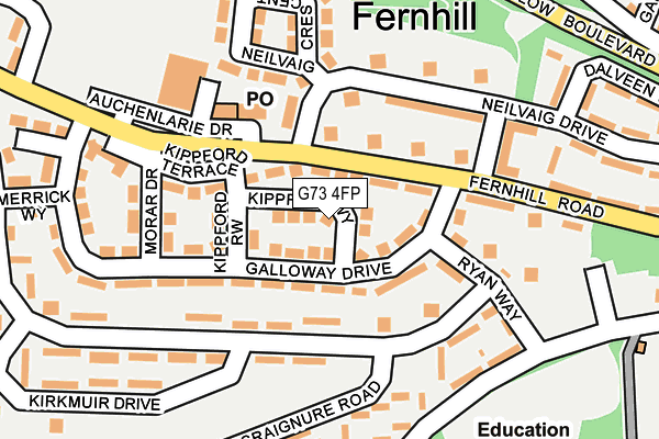 G73 4FP map - OS OpenMap – Local (Ordnance Survey) G73 4FP map - OS OpenMap – Local (Ordnance Survey)