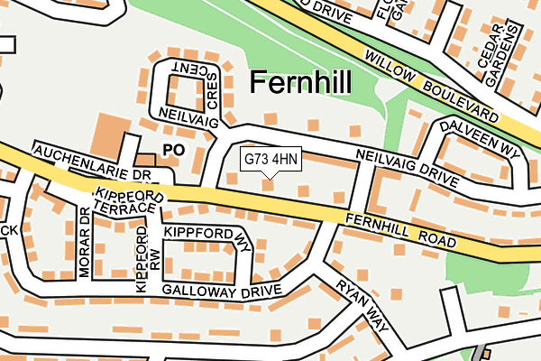 G73 4HN map - OS OpenMap – Local (Ordnance Survey) G73 4HN map - OS OpenMap – Local (Ordnance Survey)