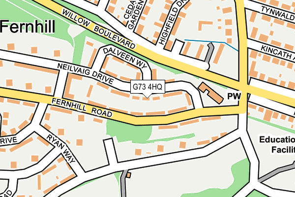 G73 4HQ map - OS OpenMap – Local (Ordnance Survey) G73 4HQ map - OS OpenMap – Local (Ordnance Survey)