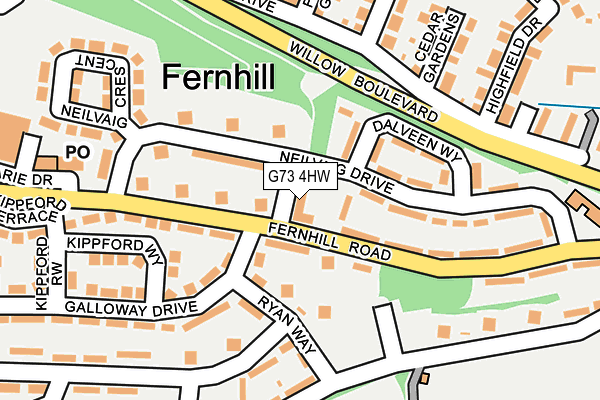 G73 4HW map - OS OpenMap – Local (Ordnance Survey) G73 4HW map - OS OpenMap – Local (Ordnance Survey)