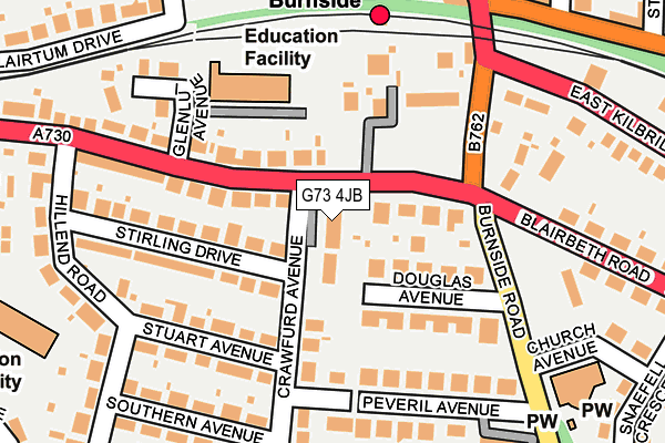 G73 4JB map - OS OpenMap – Local (Ordnance Survey) G73 4JB map - OS OpenMap – Local (Ordnance Survey)