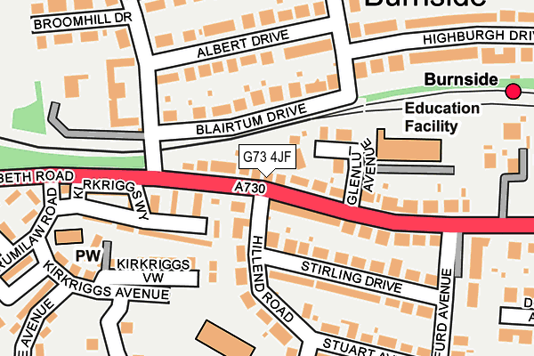 G73 4JF map - OS OpenMap – Local (Ordnance Survey) G73 4JF map - OS OpenMap – Local (Ordnance Survey)
