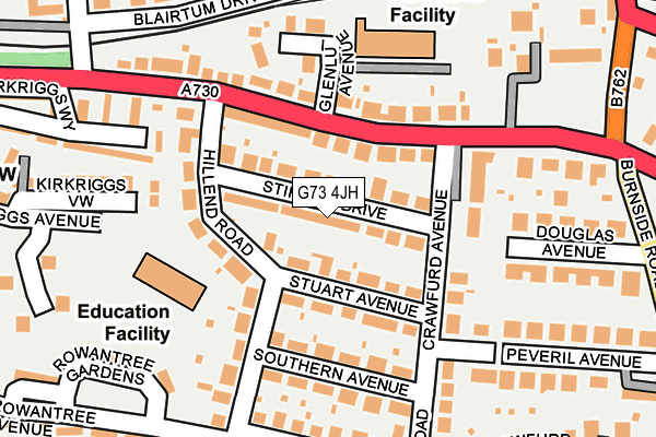 G73 4JH map - OS OpenMap – Local (Ordnance Survey) G73 4JH map - OS OpenMap – Local (Ordnance Survey)