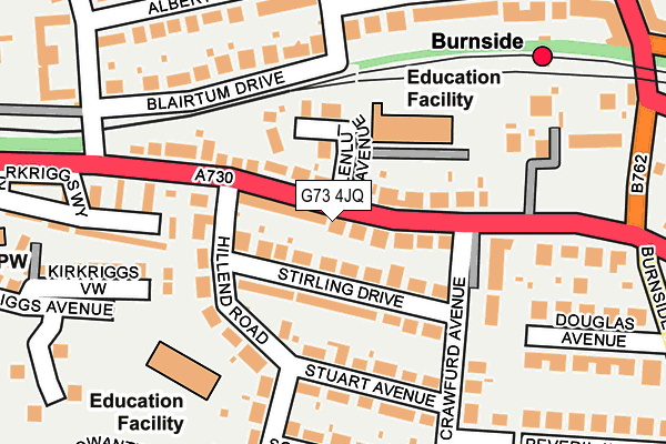 G73 4JQ map - OS OpenMap – Local (Ordnance Survey) G73 4JQ map - OS OpenMap – Local (Ordnance Survey)