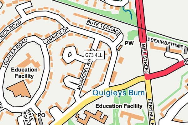 G73 4LL map - OS OpenMap – Local (Ordnance Survey) G73 4LL map - OS OpenMap – Local (Ordnance Survey)