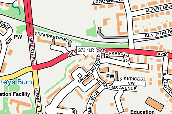 G73 4LR map - OS OpenMap – Local (Ordnance Survey) G73 4LR map - OS OpenMap – Local (Ordnance Survey)