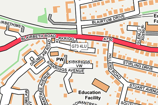 G73 4LU map - OS OpenMap – Local (Ordnance Survey)