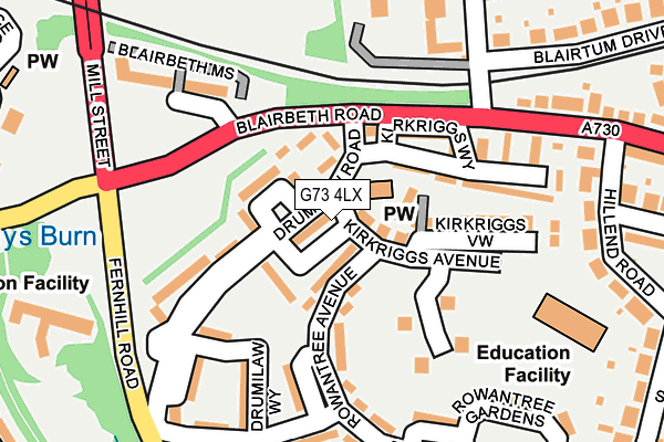 G73 4LX map - OS OpenMap – Local (Ordnance Survey) G73 4LX map - OS OpenMap – Local (Ordnance Survey)