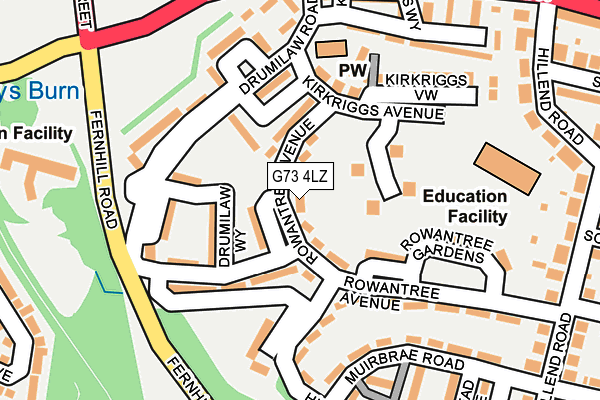 G73 4LZ map - OS OpenMap – Local (Ordnance Survey) G73 4LZ map - OS OpenMap – Local (Ordnance Survey)