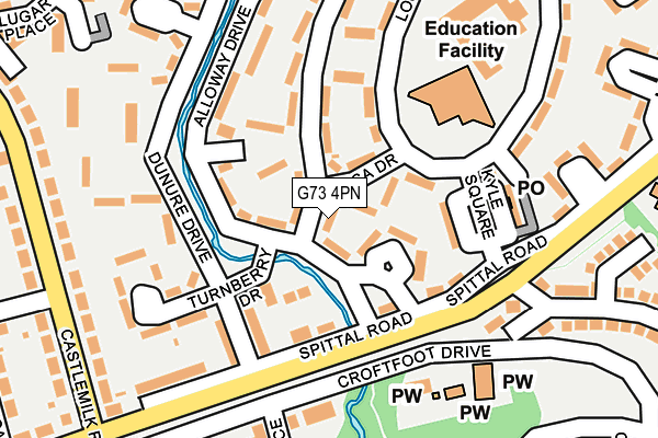 G73 4PN map - OS OpenMap – Local (Ordnance Survey) G73 4PN map - OS OpenMap – Local (Ordnance Survey)