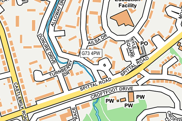 G73 4PW map - OS OpenMap – Local (Ordnance Survey) G73 4PW map - OS OpenMap – Local (Ordnance Survey)