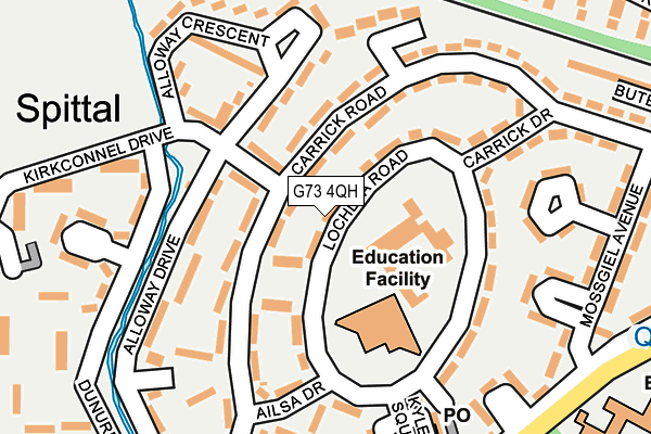 G73 4QH map - OS OpenMap – Local (Ordnance Survey) G73 4QH map - OS OpenMap – Local (Ordnance Survey)