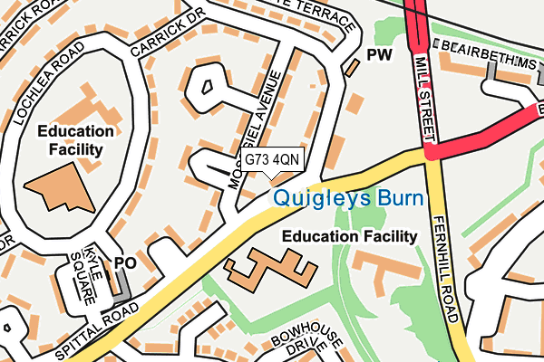 G73 4QN map - OS OpenMap – Local (Ordnance Survey) G73 4QN map - OS OpenMap – Local (Ordnance Survey)