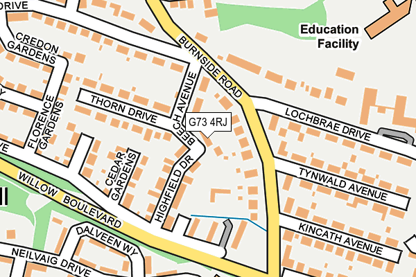 G73 4RJ map - OS OpenMap – Local (Ordnance Survey) G73 4RJ map - OS OpenMap – Local (Ordnance Survey)