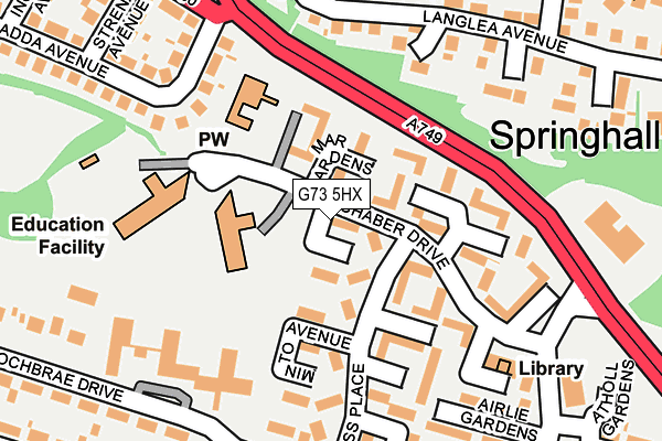 G73 5HX map - OS OpenMap – Local (Ordnance Survey)