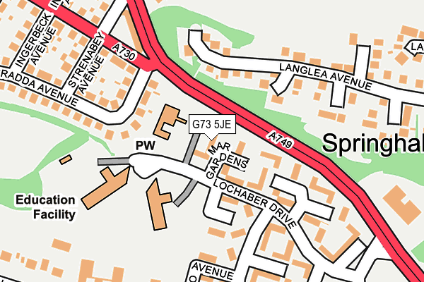 G73 5JE map - OS OpenMap – Local (Ordnance Survey) G73 5JE map - OS OpenMap – Local (Ordnance Survey)