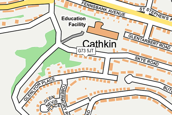 G73 5JT map - OS OpenMap – Local (Ordnance Survey)