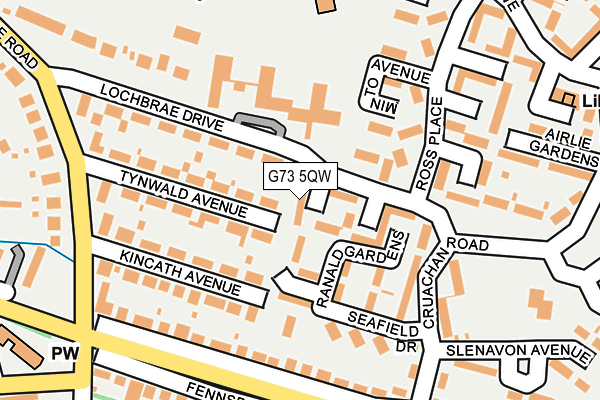 G73 5QW map - OS OpenMap – Local (Ordnance Survey) G73 5QW map - OS OpenMap – Local (Ordnance Survey)