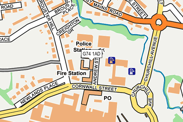 G74 1AD map - OS OpenMap – Local (Ordnance Survey) G74 1AD map - OS OpenMap – Local (Ordnance Survey)