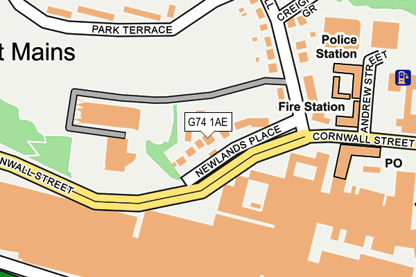 G74 1AE map - OS OpenMap – Local (Ordnance Survey) G74 1AE map - OS OpenMap – Local (Ordnance Survey)