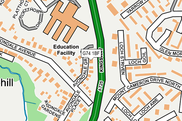 G74 1BF map - OS OpenMap – Local (Ordnance Survey) G74 1BF map - OS OpenMap – Local (Ordnance Survey)