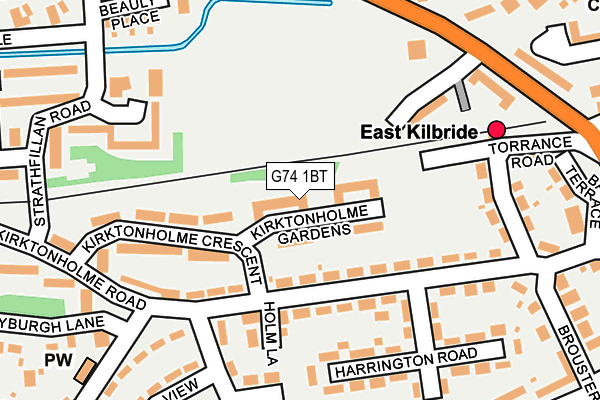 G74 1BT map - OS OpenMap – Local (Ordnance Survey) G74 1BT map - OS OpenMap – Local (Ordnance Survey)